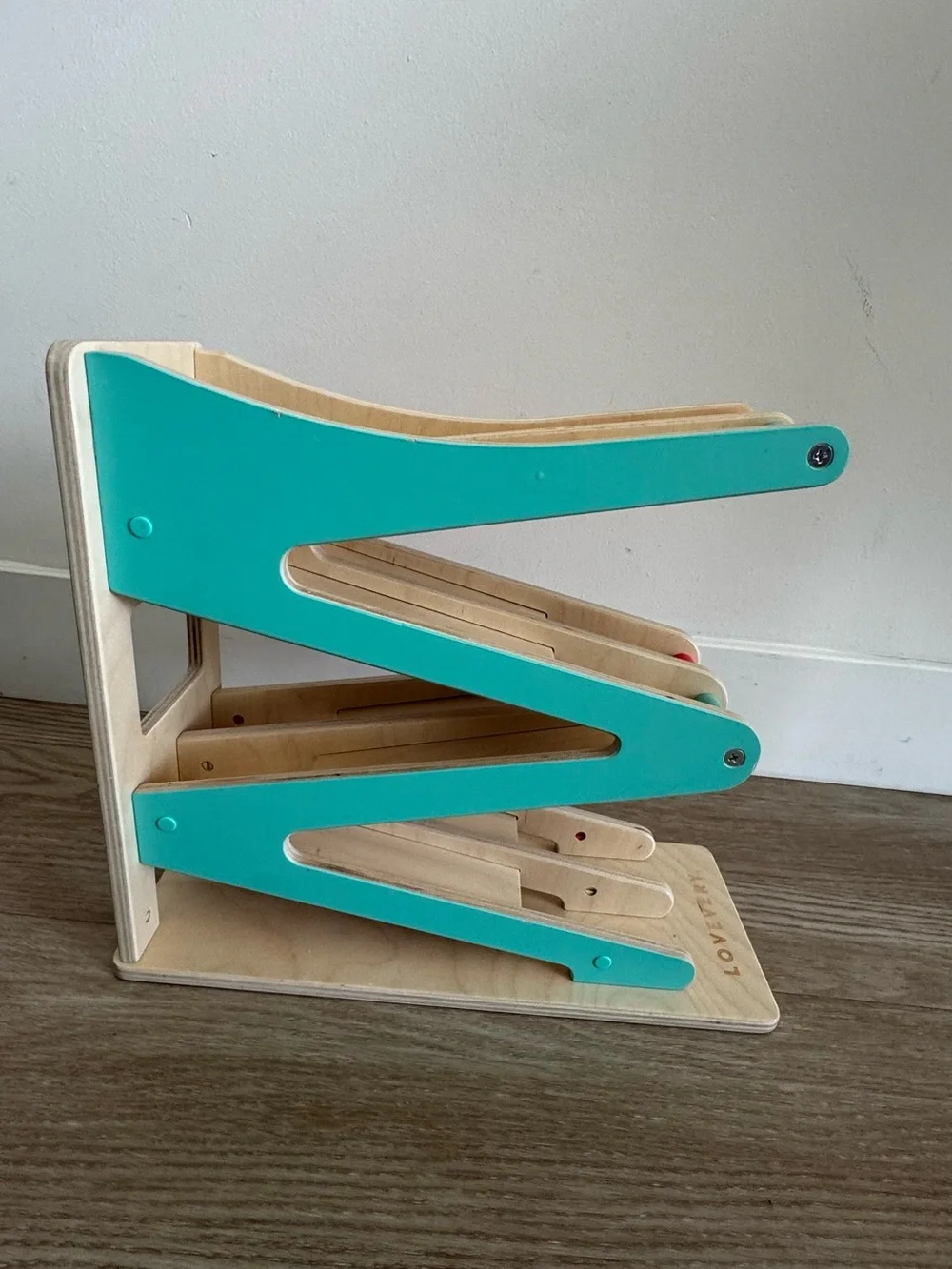 Lovevery Race and Chase Wooden Ramp Toy EUC